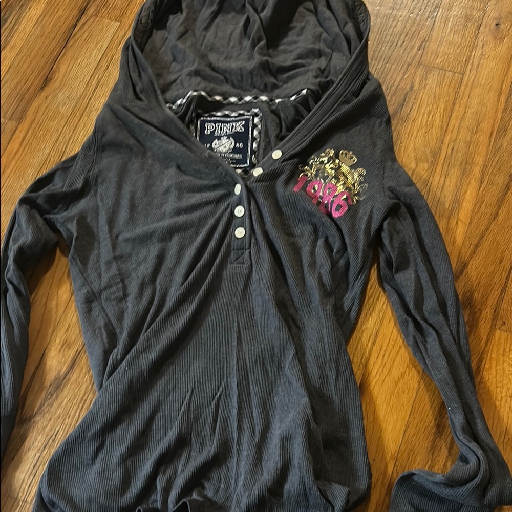 Vintage PINK Victoria's Secret Gray Hoodie
